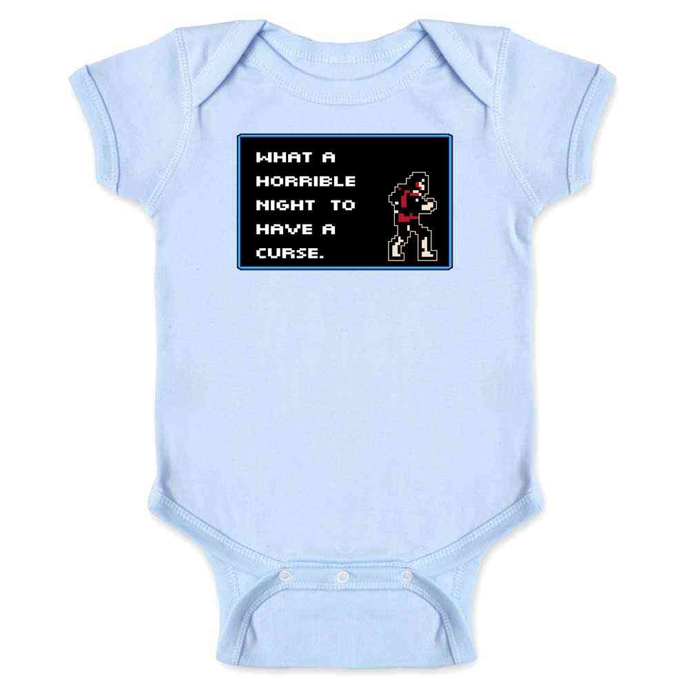 What A Horrible Night To Have a Curse 8 Bit Quote Baby Bodysuit
