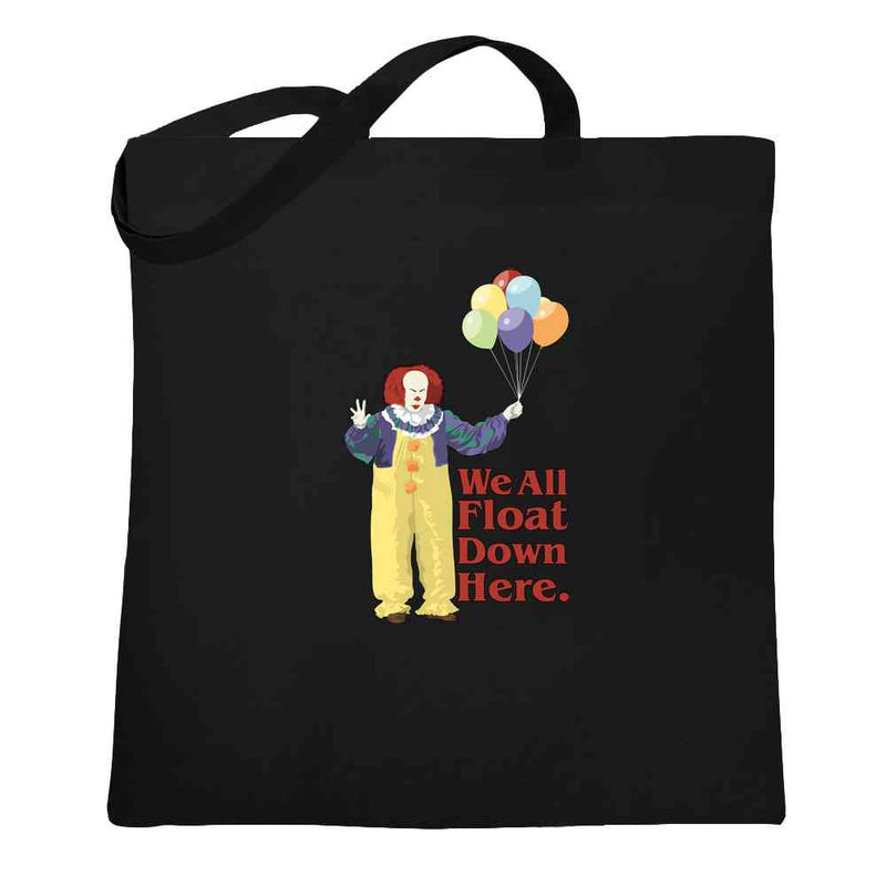 Clown Float Down Here Minimalist Horror Spooky Tote Bag