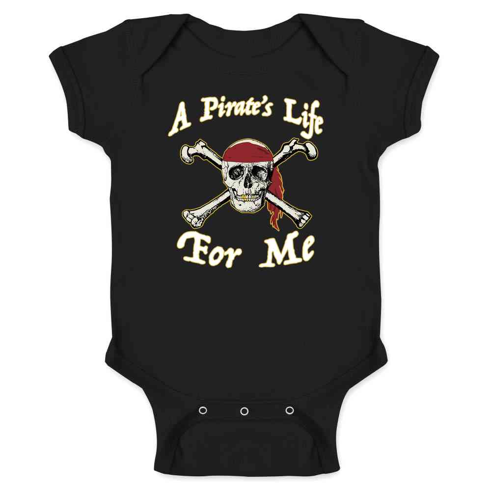 A Pirates Life For Me Skull and Crossbones Baby Bodysuit