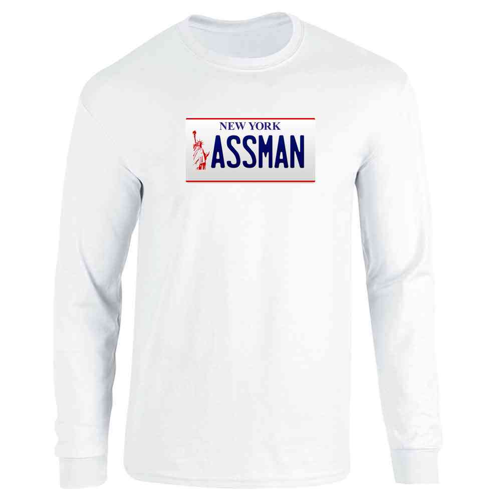 ASSMAN New York License Plate Funny Retro C Long Sleeve