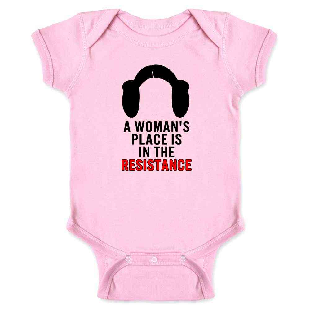 A Womans Place Is In The Resistance Feminist Baby Bodysuit