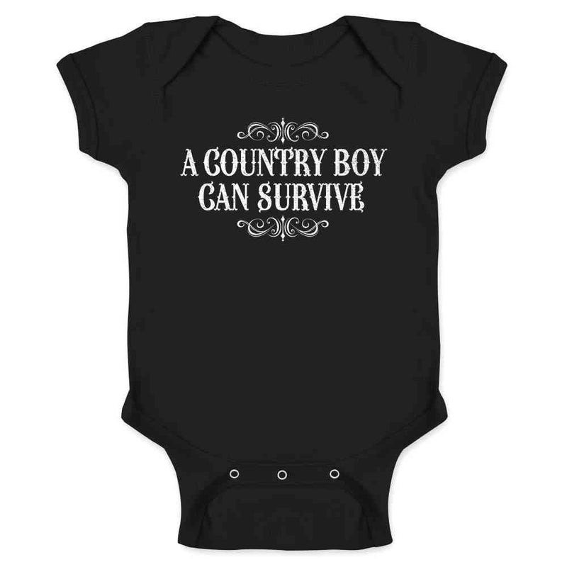 A Country Boy Can Survive Quote Baby Bodysuit