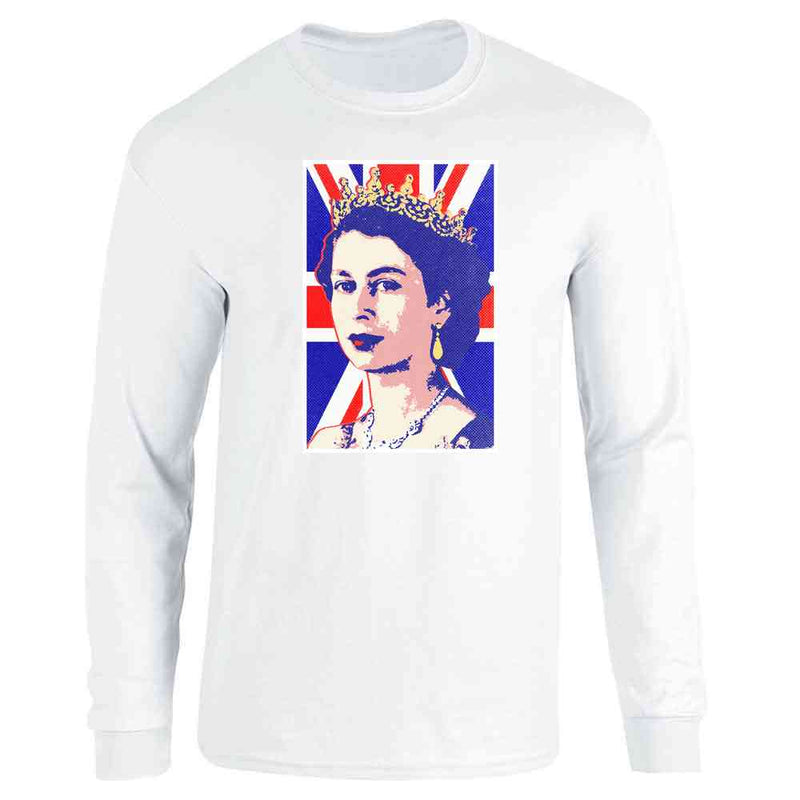 Queen Elizabeth II Union Jack Pop Art Long Sleeve