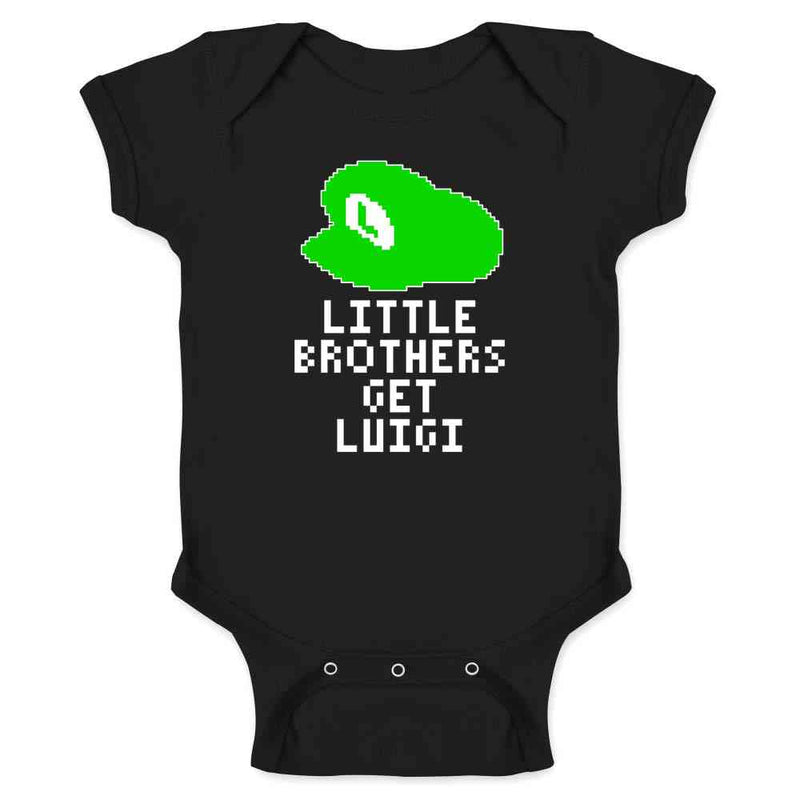 Little Brothers Get Luigi Gaming Baby Bodysuit