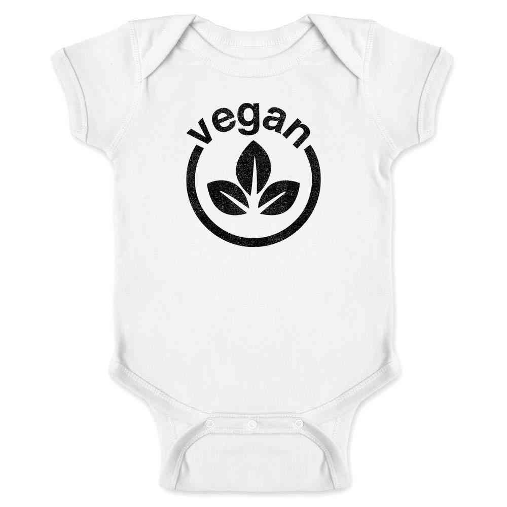 Vegan Logo Vegetarian Lifestyle  Baby Bodysuit