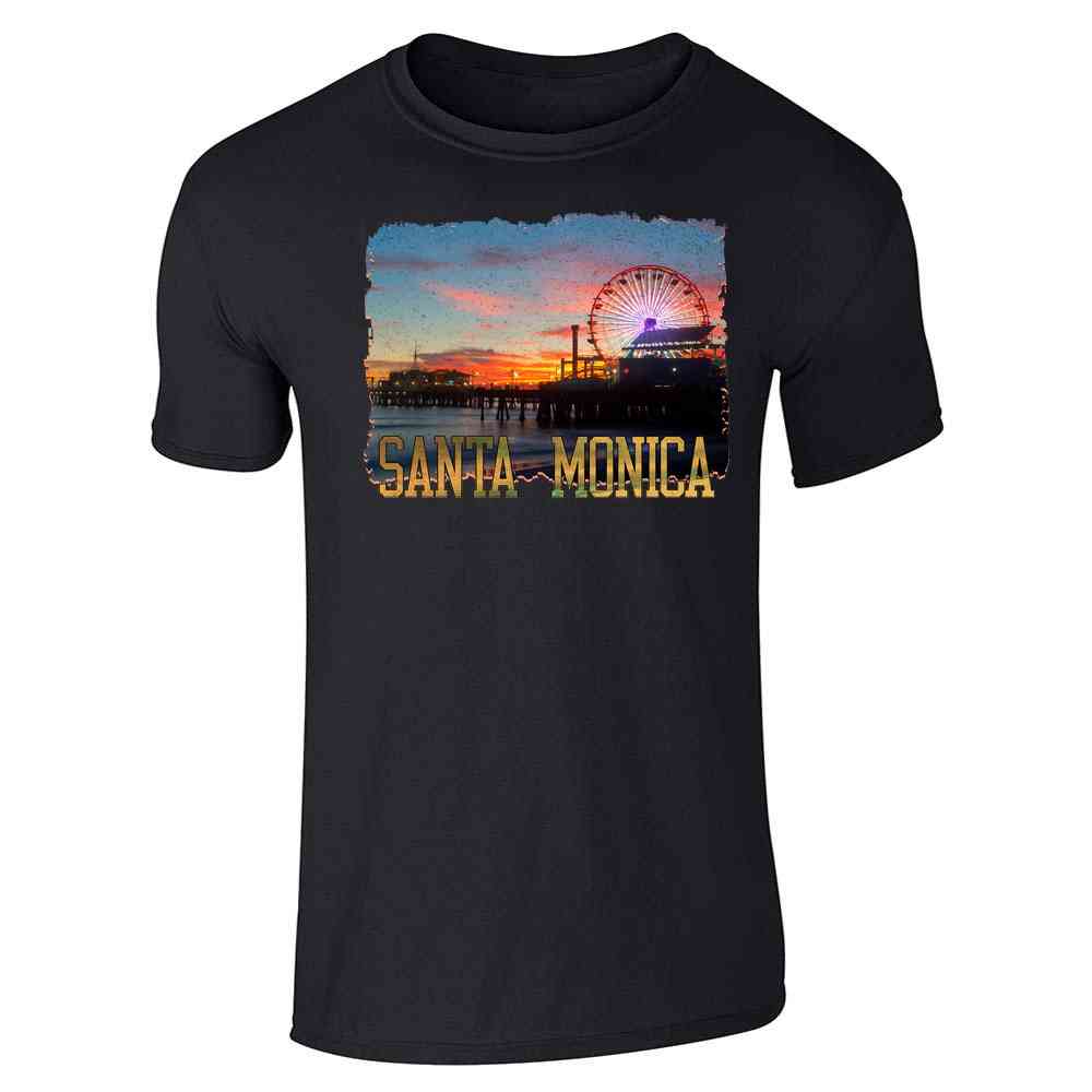 Santa Monica Pier Sunset California Unisex Tee