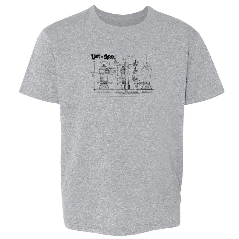 Lost In Space Robot Blueprint B9 Retro SciFi TV Kids & Youth Tee