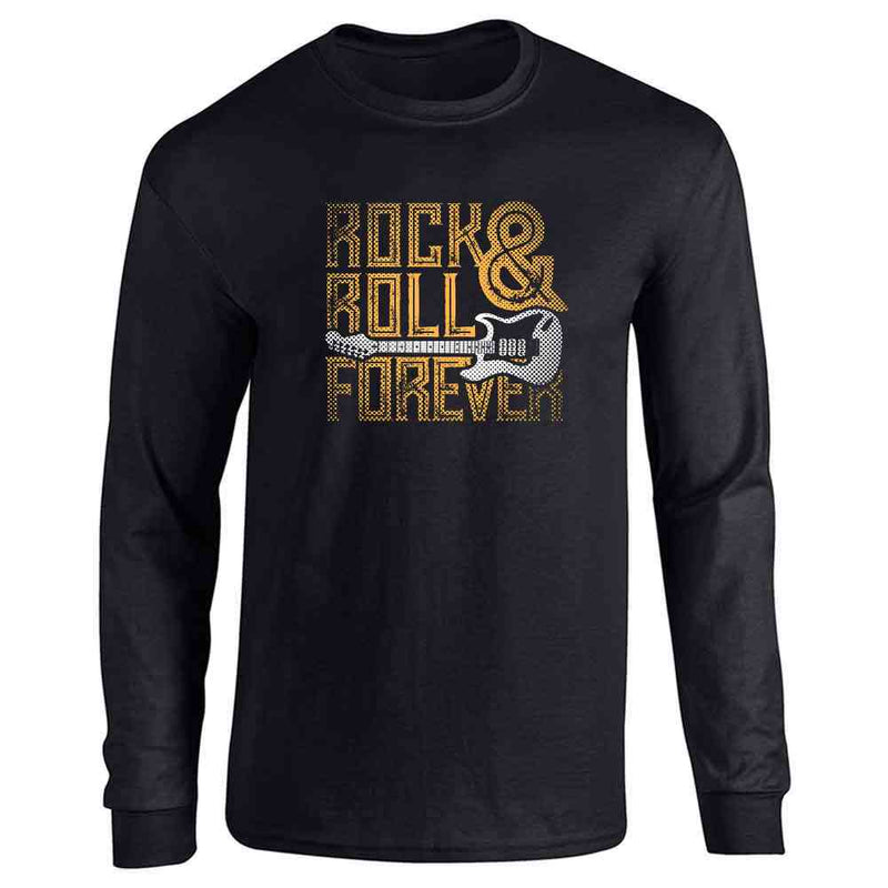 Rock and Roll Forever Music Retro Vintage Guitar Band Vintage Long Sleeve