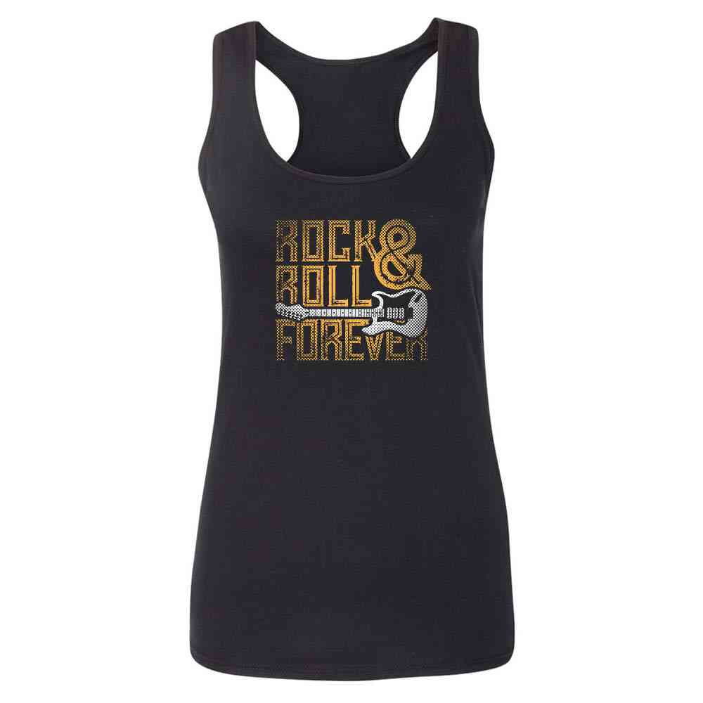 Rock and Roll Forever Music Retro Vintage Guitar Band Vintage Womens Tee & Tank