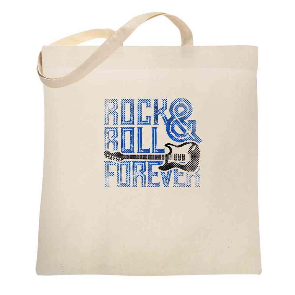 Rock and Roll Forever Music Retro Vintage Guitar Band Vintage Tote Bag
