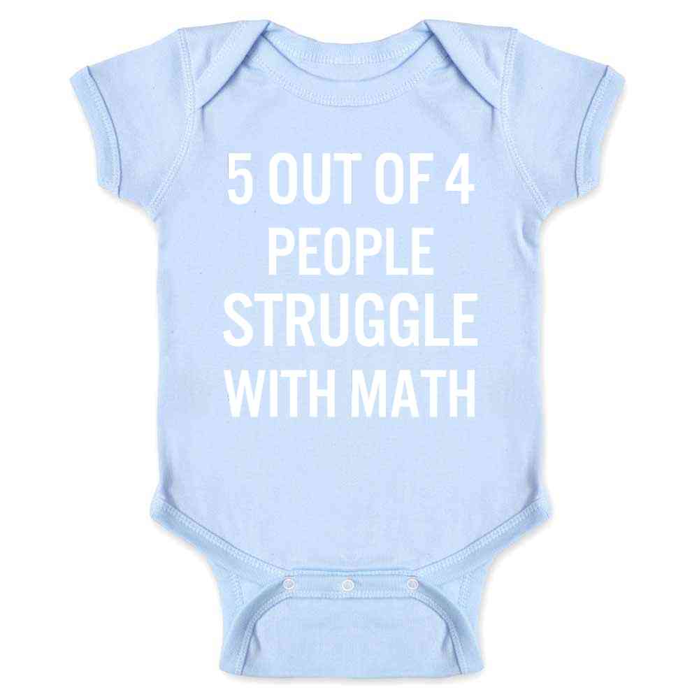 5 Out Of 4 People Struggle With Math Funny Retro Baby Bodysuit