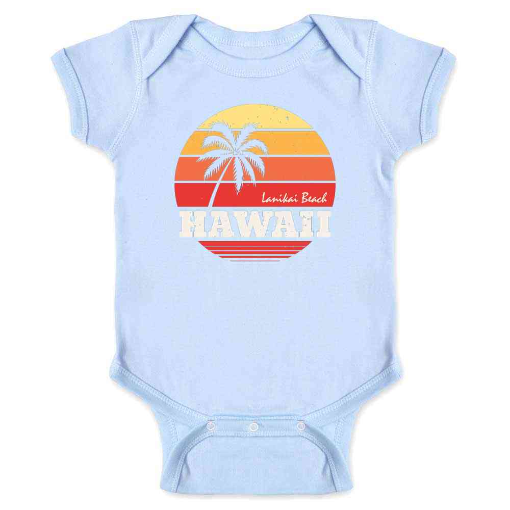 Hawaii Lanikai Beach Retro  Baby Bodysuit