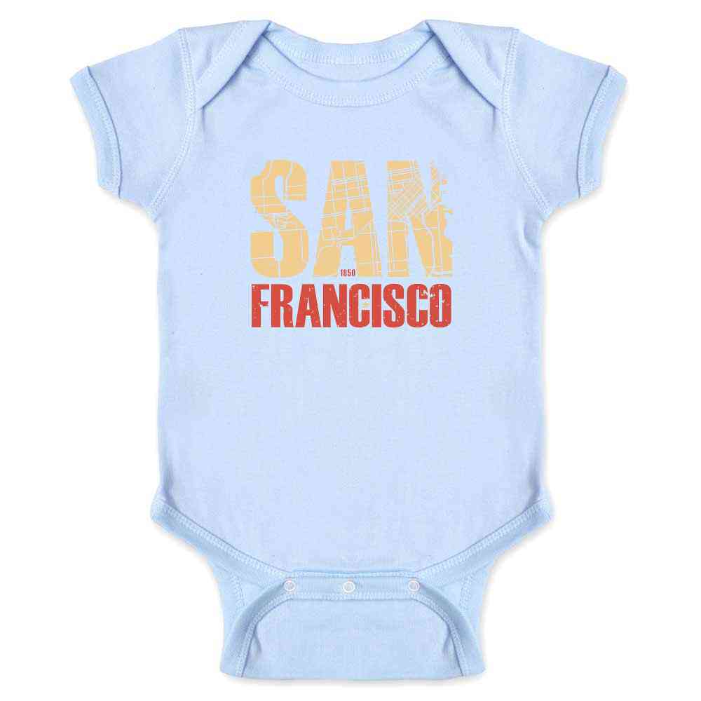San Francisco California Retro Map Travel Baby Bodysuit