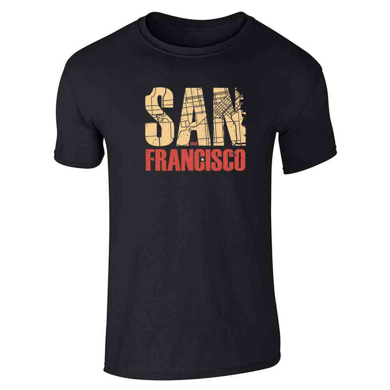 San Francisco California Retro Map Travel Unisex Tee