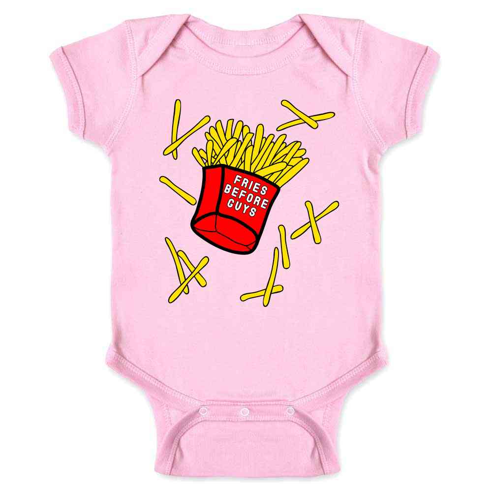 Fries Before Guys Funny Feminist Baby Bodysuit