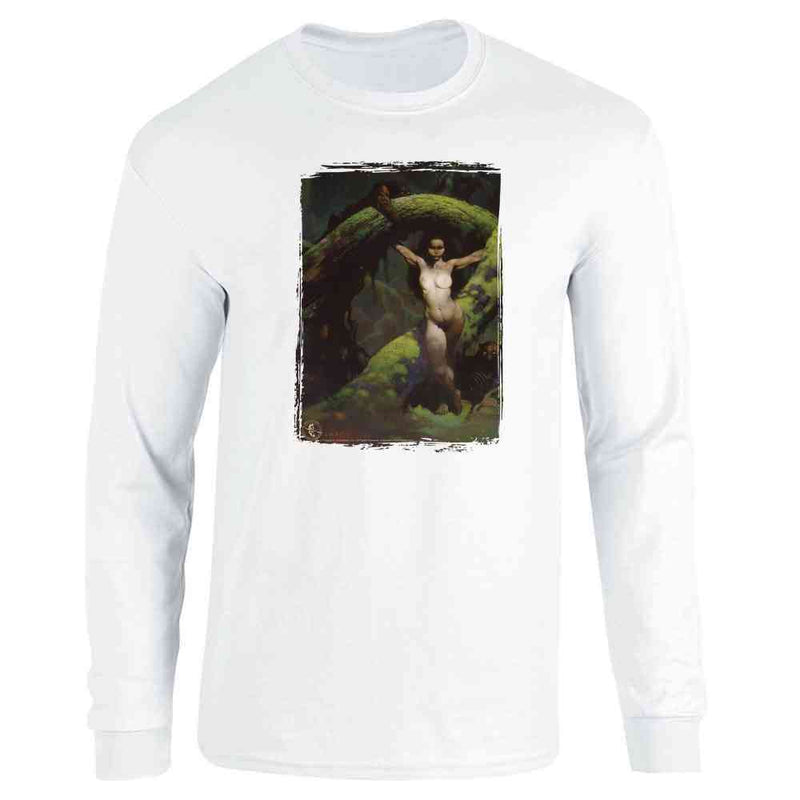 Cat Girl by Frank Frazetta Art Long Sleeve