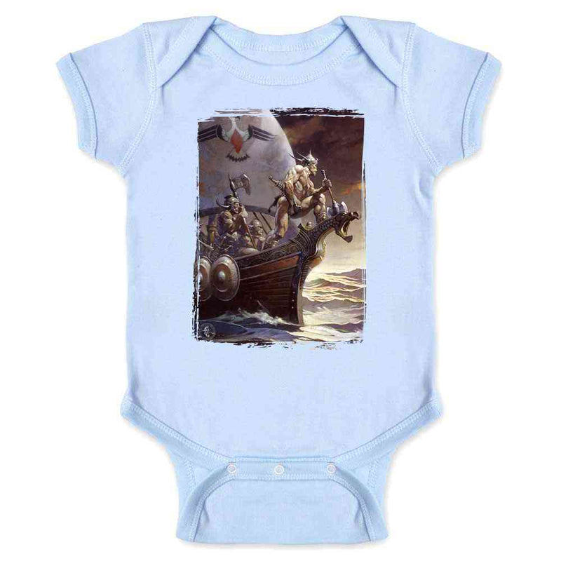 Kane on The Golden Sea by Frank Frazetta Art Baby Bodysuit