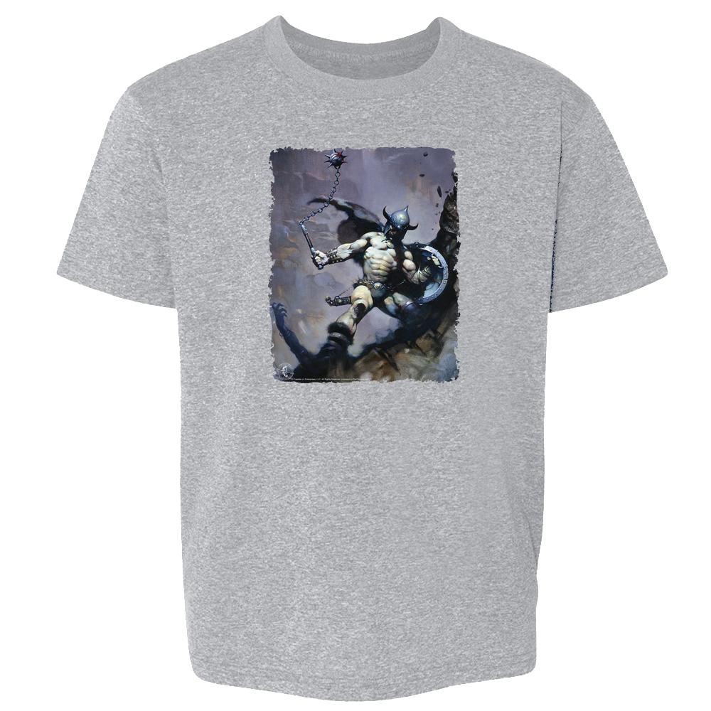 Warrior with Ball and Chain by Frank Frazetta Art Kids & Youth Tee