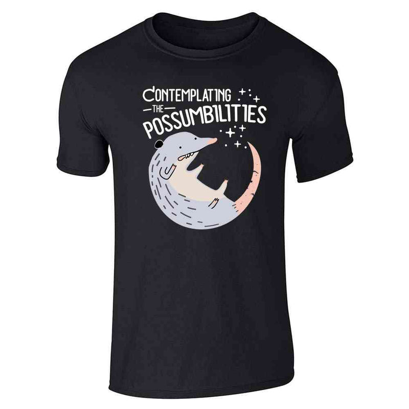 Contemplating the Possum-bilities Funny Animal Pun Unisex Tee