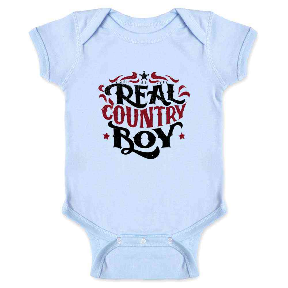Real Country Boy Retro Vintage Western Style Baby Bodysuit