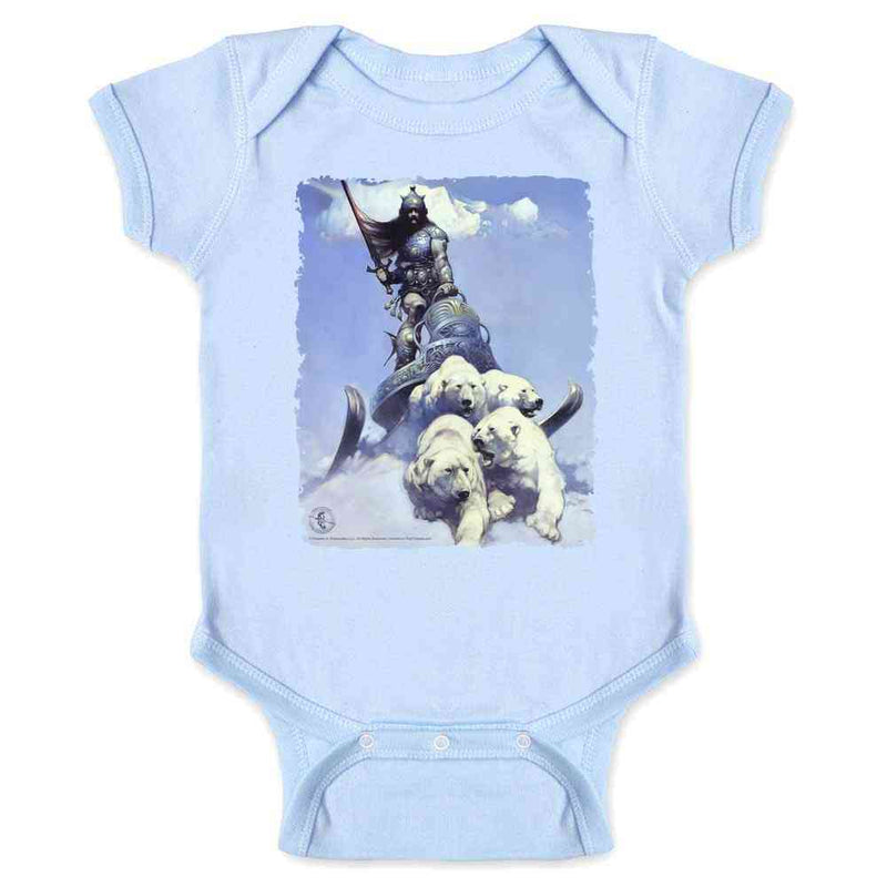 Silver Warrior by Frank Frazetta Art Baby Bodysuit