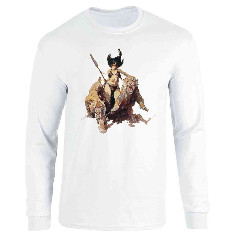 The Huntress by Frank Frazetta Art Long Sleeve