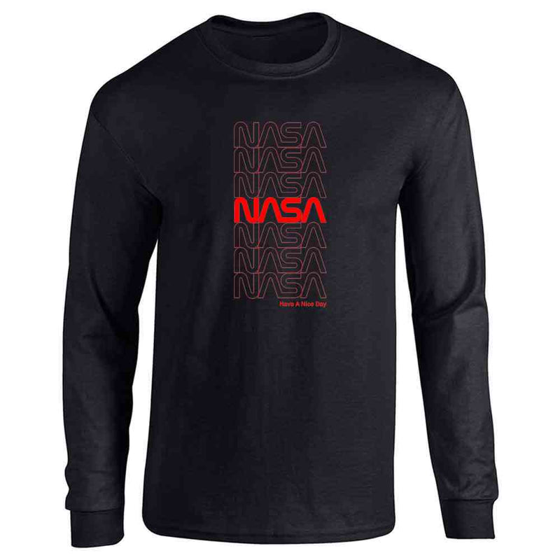 NASA Retro Repeating Worm Logo Long Sleeve