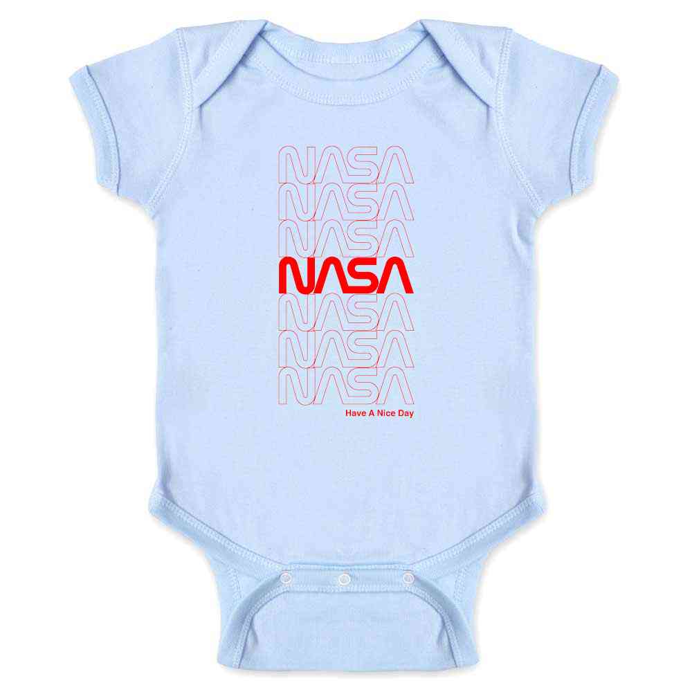 NASA Approved Retro Repeating Worm Logo Baby Bodysuit