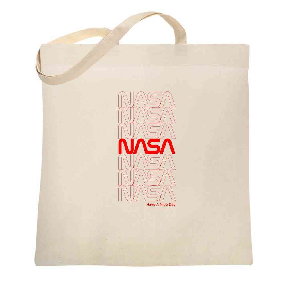 NASA Approved Retro Repeating Worm Logo Tote Bag