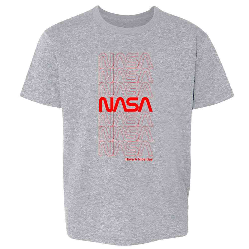 NASA Retro Repeating Worm Logo Kids & Youth Tee