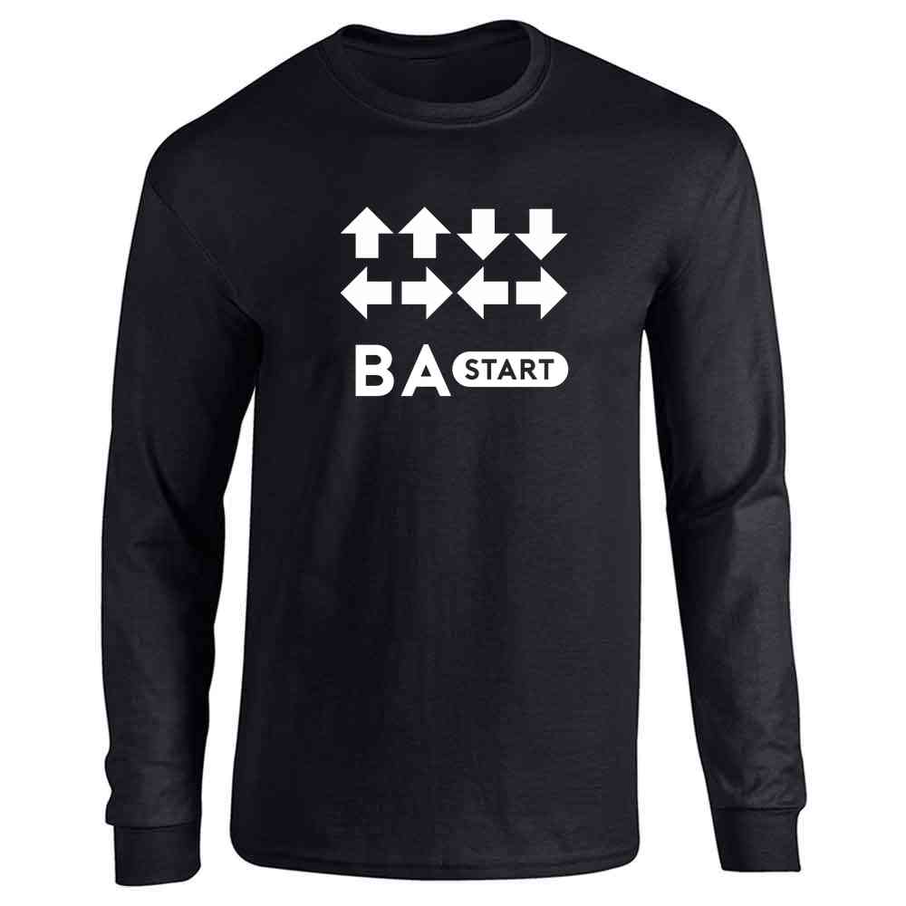 Up Up Down Down Cheat Code Video Gaming Classic Gamer Retro Long Sleeve