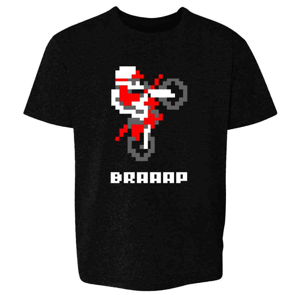 BRAAAP Dirt Bike Retro 8 Bit Video Game Gamer Kids & Youth Tee