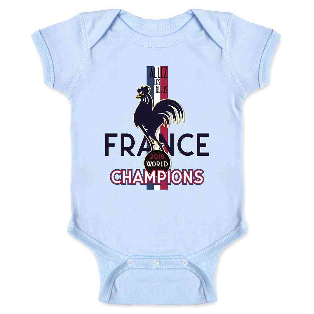 France Soccer 2018 World Champions Football  Baby Bodysuit