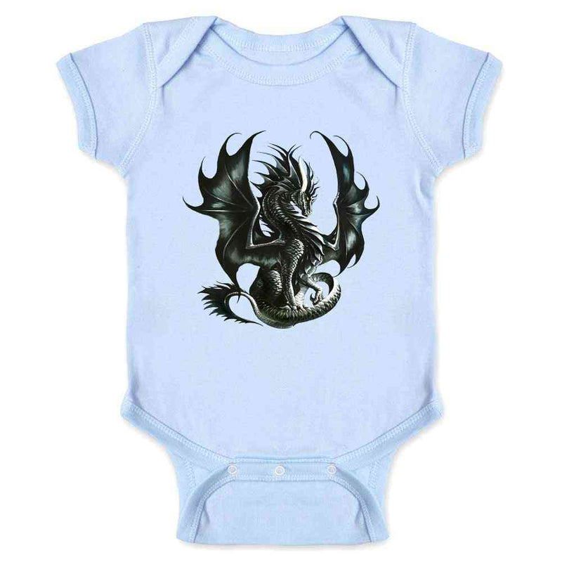 Obsidian Black Dragon by Ruth Thompson Art Baby Bodysuit