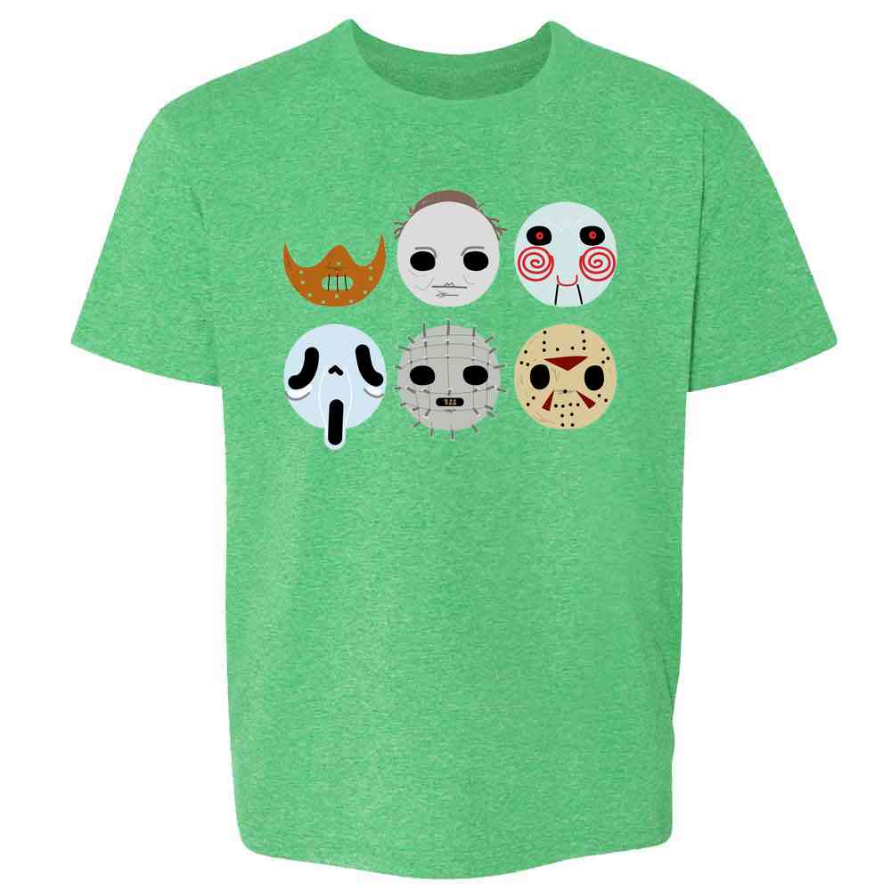 Horror Masks Monster Scary Movie Halloween Spooky Kids & Youth Tee