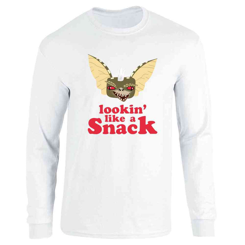 Lookin Like a Snack Funny Retro 80s Monster Long Sleeve