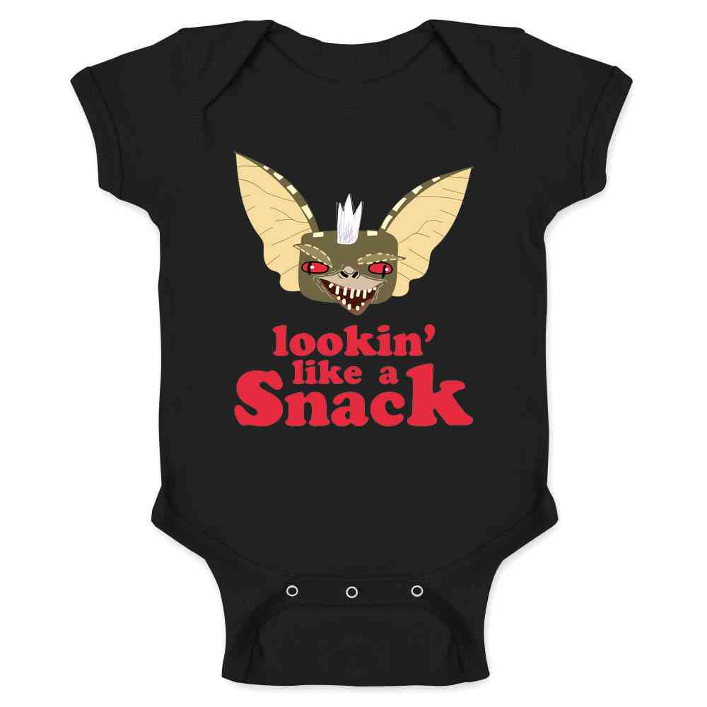 Lookin Like a Snack Funny Retro 80s Monster Baby Bodysuit
