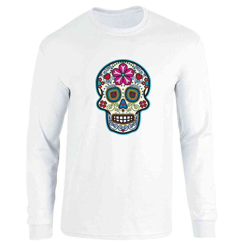 Sugar Skull Dia de los Muertos Horror Retro Long Sleeve