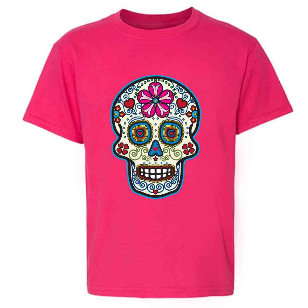 Sugar Skull Dia de los Muertos Horror Retro Kids & Youth Tee