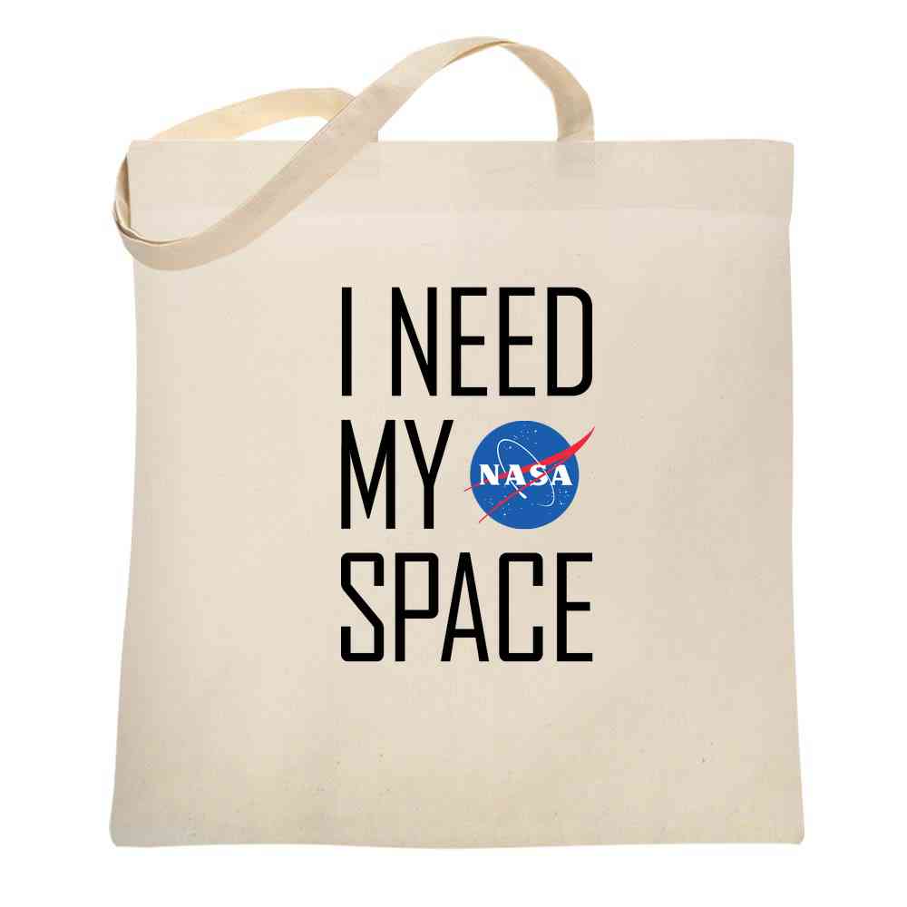 NASA Approved I Need My Space Meatball Logo Funny Tote Bag