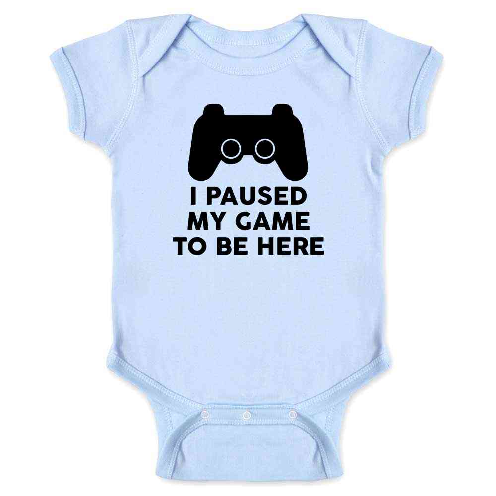 I Paused My Game To Be Here PS Controller Gamer Baby Bodysuit