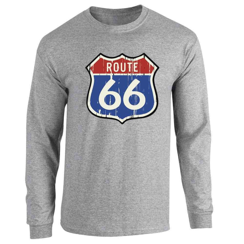 Route 66 Road Sign Retro Vintage Classic Long Sleeve
