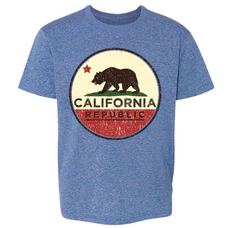 California Republic Flag Bear Retro Kids & Youth Tee