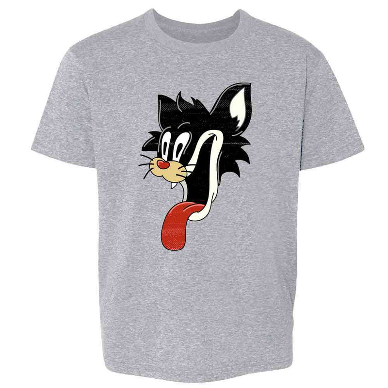 Cartoon Comic Cat Face Funny Retro Horror Kids & Youth Tee