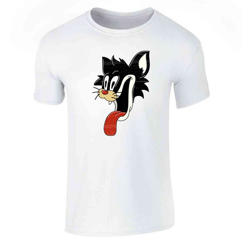 Cartoon Comic Cat Face Funny Retro Horror Unisex Tee