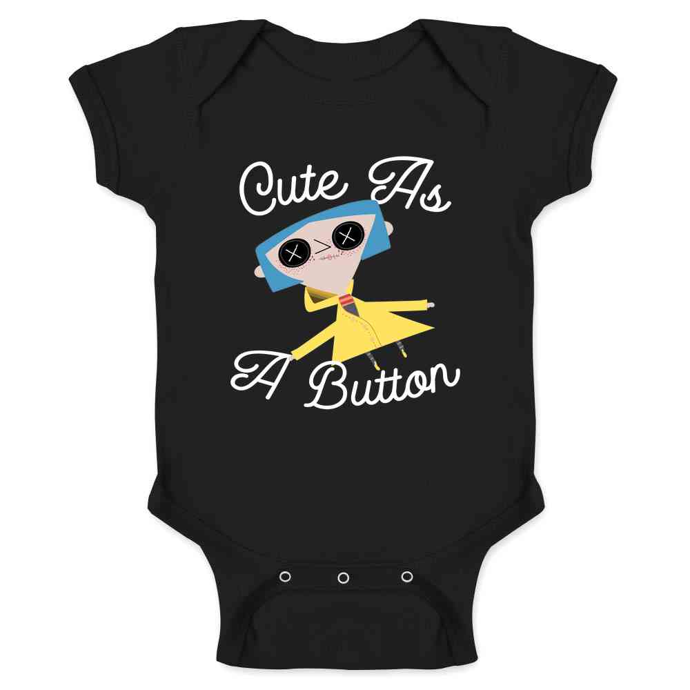 Cute As A Button Doll With Button Eyes  Baby Bodysuit