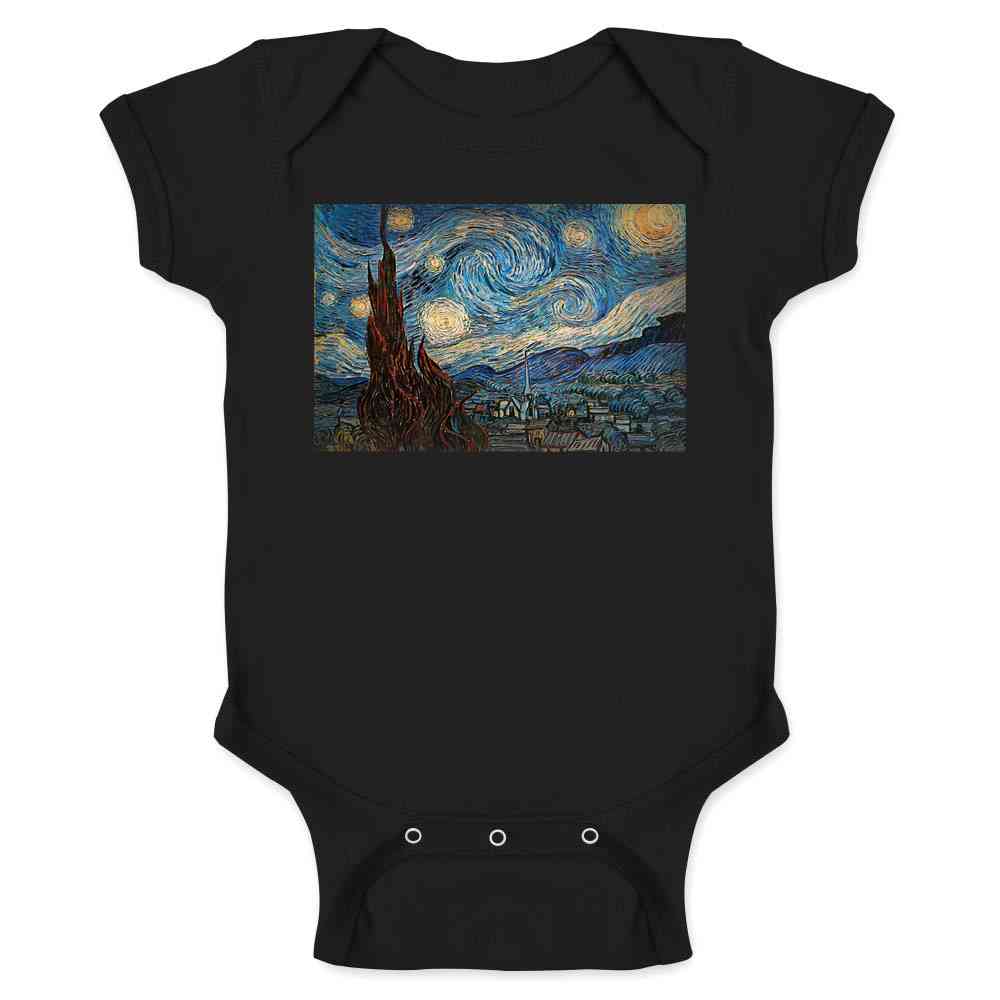 Starry Night Vincent Van Gogh Painting Art Baby Bodysuit