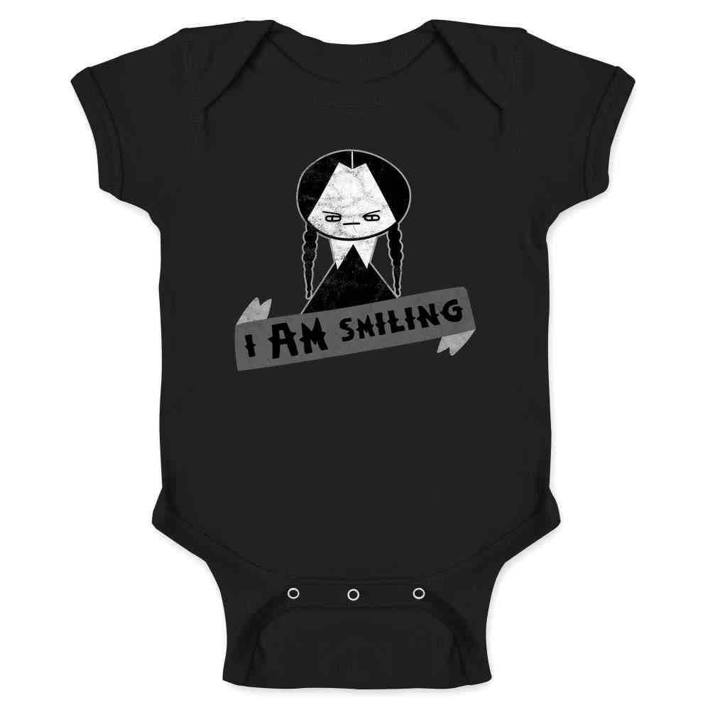 I AM Smiling Funny Goth Halloween Baby Bodysuit