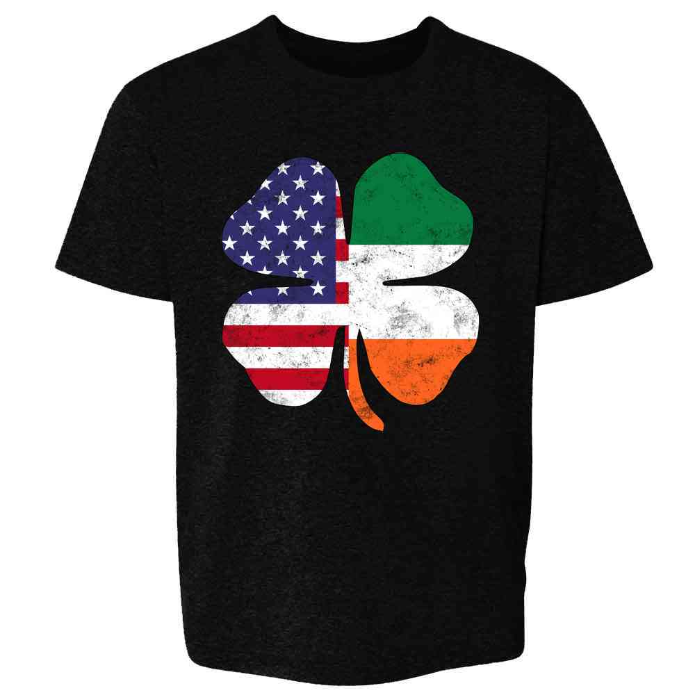 Irish American Flag Shamrock St. Patricks Day Kids & Youth Tee