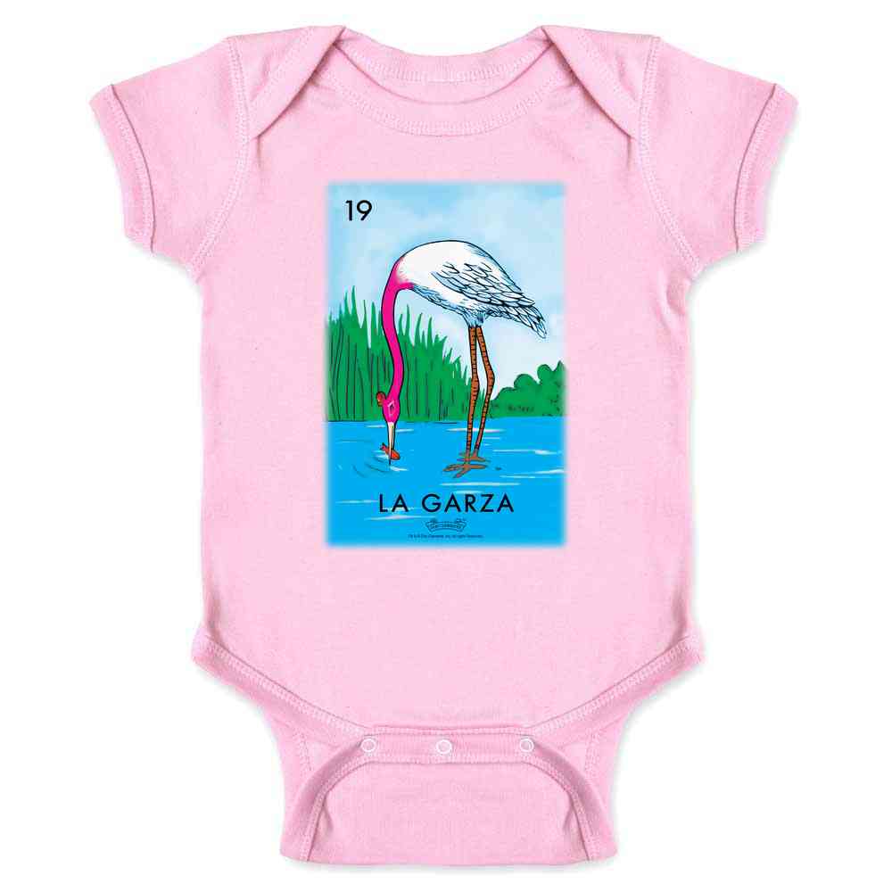 La Garza Heron Loteria Card Mexican Bingo Baby Bodysuit